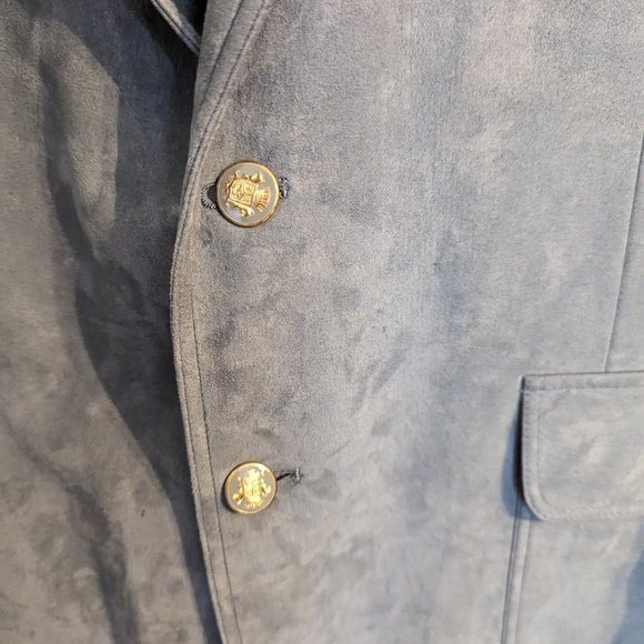 Golden Lancer Men's Suede Powder Blue Blazer sz 42 Imported Materials USA Made - Picture 4 of 14